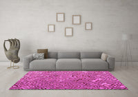 Machine Washable Abstract Pink Modern Rug, wshabs4420pnk