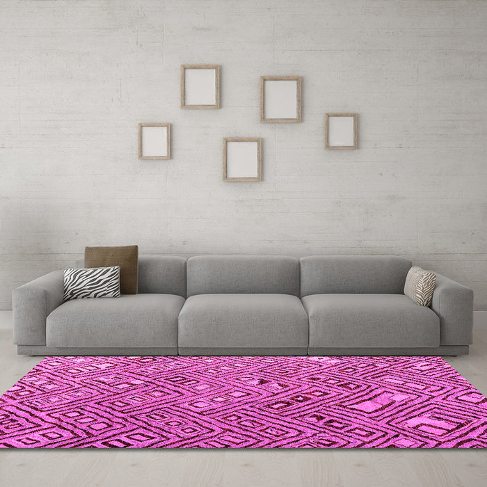 Machine Washable Abstract Pink Modern Rug in a Living Room, wshabs4420pnk