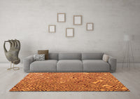 Machine Washable Abstract Orange Modern Rug, wshabs4420org