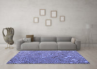 Machine Washable Abstract Blue Modern Rug, wshabs4420blu