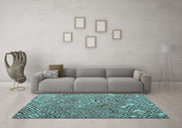 Machine Washable Abstract Light Blue Modern Rug, wshabs4420lblu