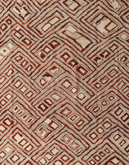 Abstract Fire Brick Red Modern Rug, abs4420