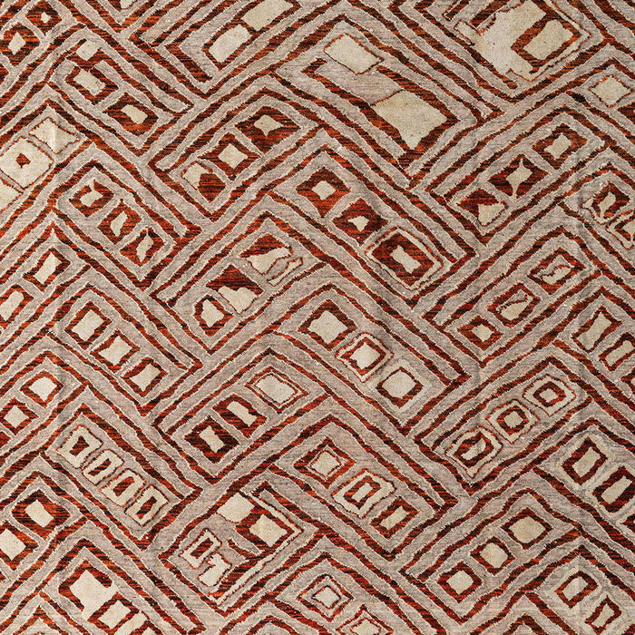 Abstract Fire Brick Red Modern Rug, abs4420