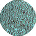 Round Abstract Light Blue Modern Rug, abs4420lblu