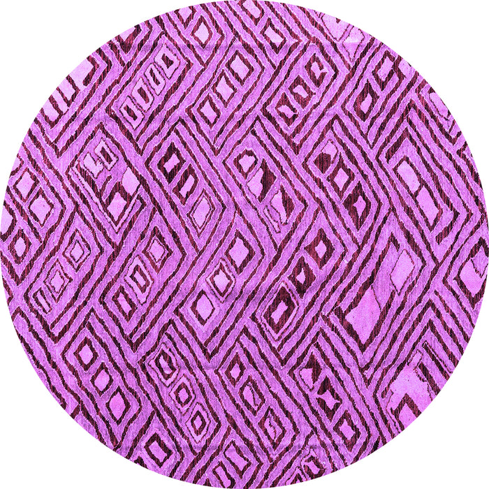Round Machine Washable Abstract Purple Modern Area Rugs, wshabs4420pur