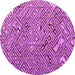 Round Machine Washable Abstract Purple Modern Area Rugs, wshabs4420pur