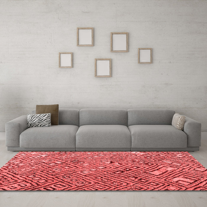 Modern Red Washable Rugs