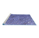 Sideview of Machine Washable Abstract Blue Modern Rug, wshabs4420blu