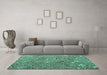 Machine Washable Abstract Turquoise Modern Area Rugs in a Living Room,, wshabs4420turq