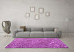 Machine Washable Abstract Purple Modern Area Rugs in a Living Room, wshabs4420pur