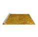 Sideview of Machine Washable Abstract Yellow Modern Rug, wshabs4420yw