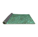 Sideview of Abstract Turquoise Modern Rug, abs4420turq