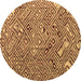 Round Machine Washable Abstract Brown Modern Rug, wshabs4420brn