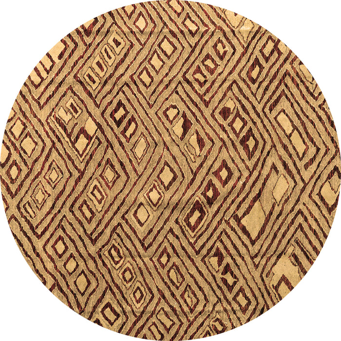 Round Abstract Brown Modern Rug, abs4420brn