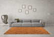 Machine Washable Abstract Orange Modern Area Rugs in a Living Room, wshabs4421org