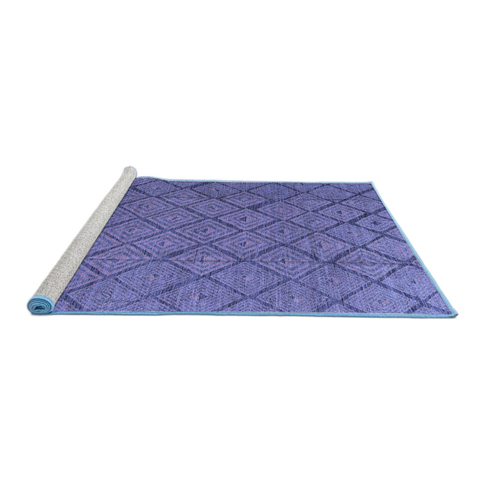 Sideview of Machine Washable Abstract Blue Modern Rug, wshabs4421blu