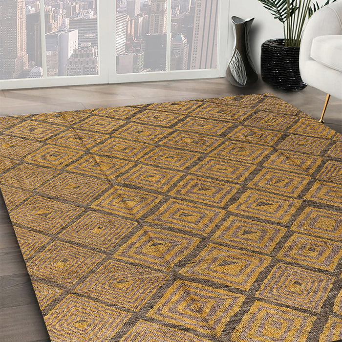Machine Washable Abstract Gold Rug in a Family Room, wshabs4421