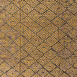 Square Machine Washable Abstract Gold Rug, wshabs4421