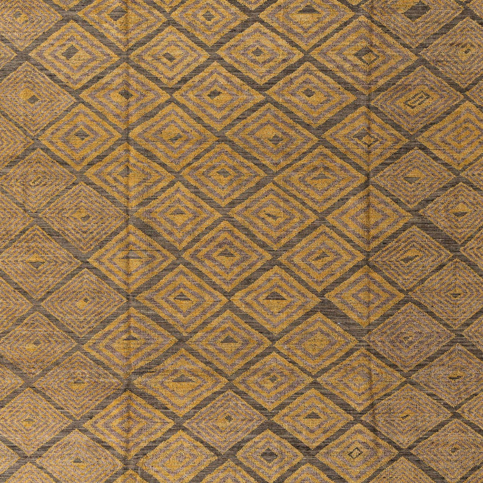 Square Machine Washable Abstract Gold Rug, wshabs4421