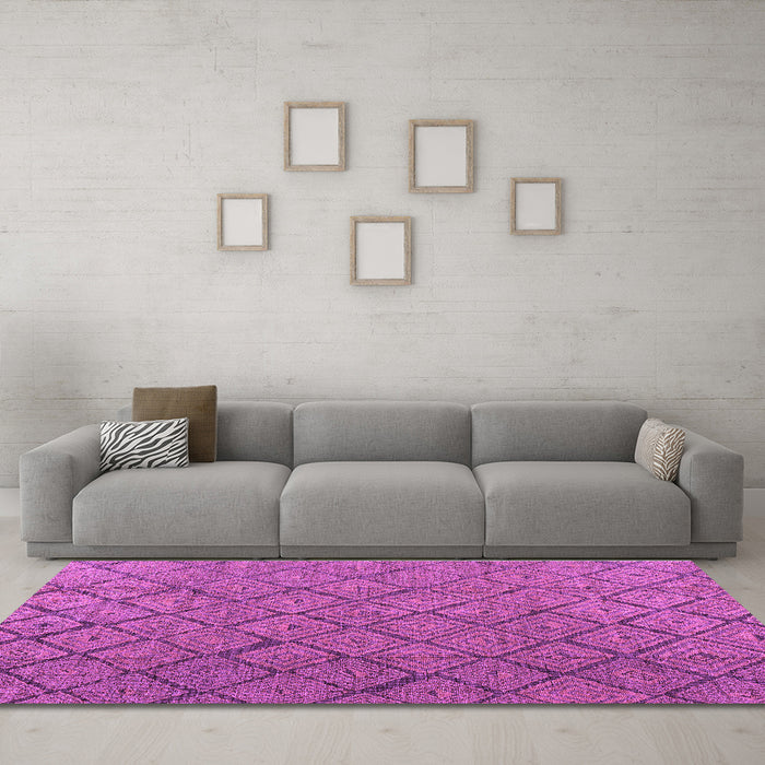 Machine Washable Abstract Purple Modern Area Rugs in a Living Room, wshabs4421pur