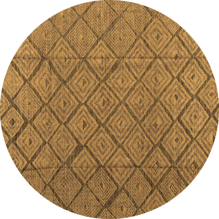 Round Machine Washable Abstract Brown Modern Rug, wshabs4421brn