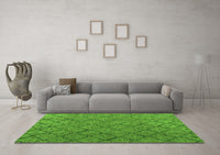 Machine Washable Abstract Green Modern Rug, wshabs4421grn