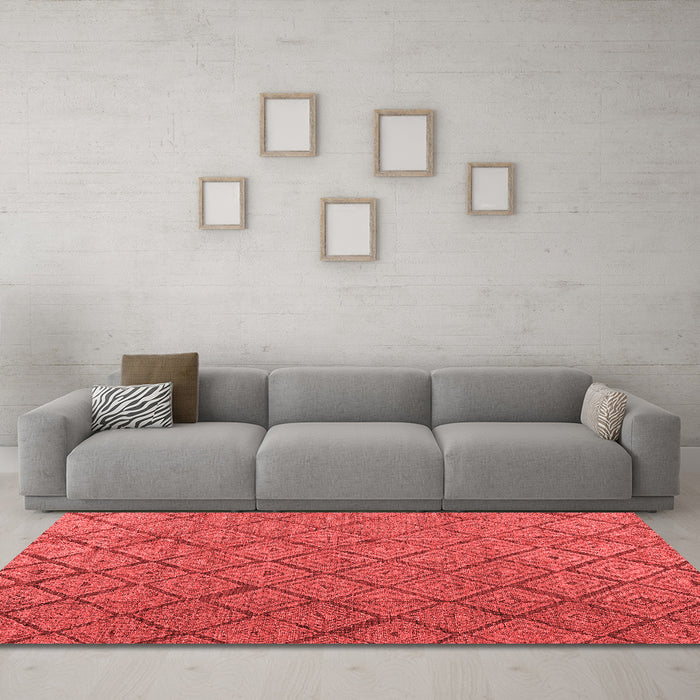 Modern Red Washable Rugs