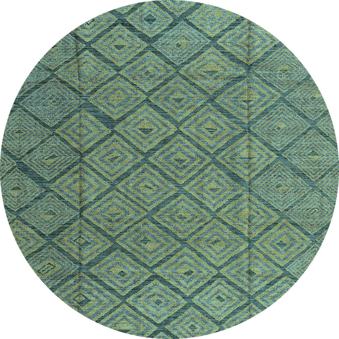 Round Abstract Light Blue Modern Rug, abs4421lblu