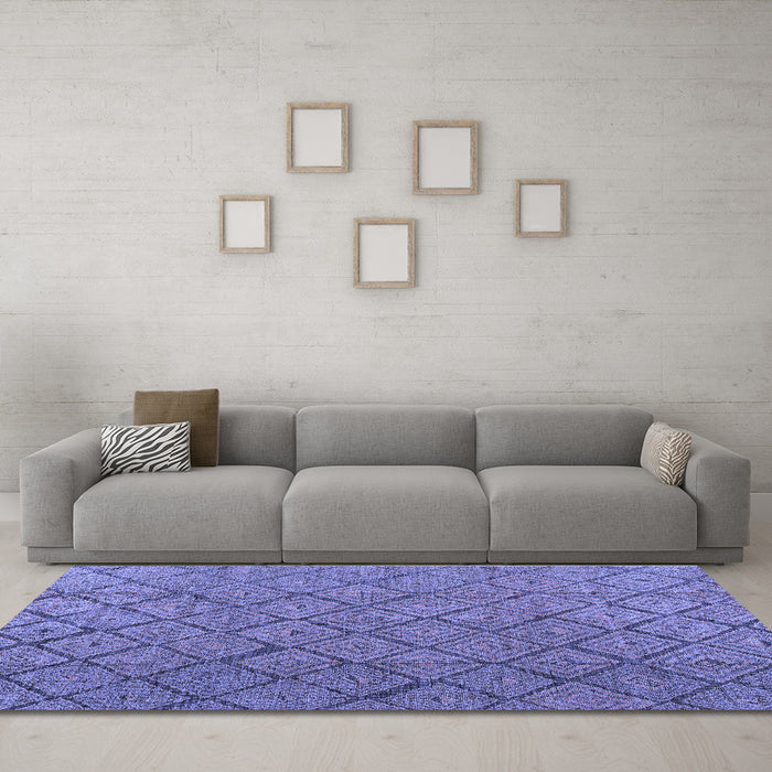 Machine Washable Abstract Blue Modern Rug in a Living Room, wshabs4421blu
