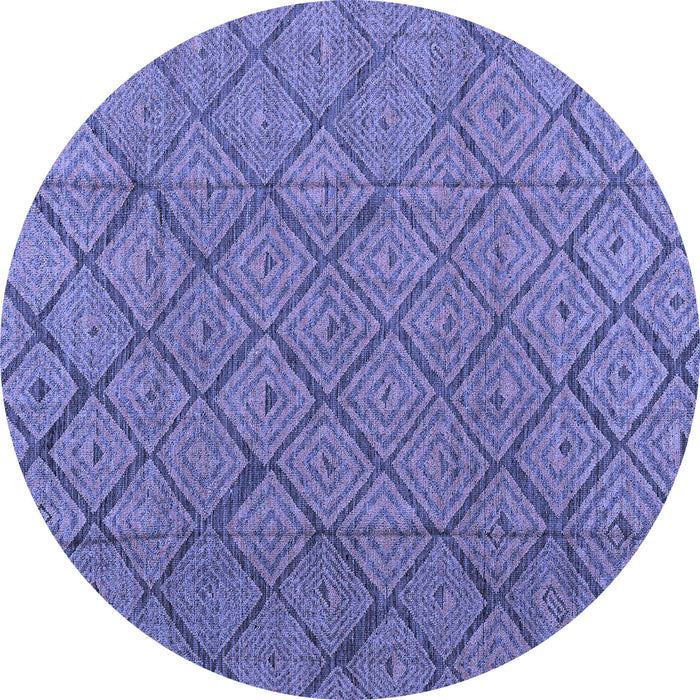 Round Abstract Blue Modern Rug, abs4421blu