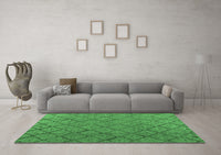 Machine Washable Abstract Emerald Green Modern Rug, wshabs4421emgrn