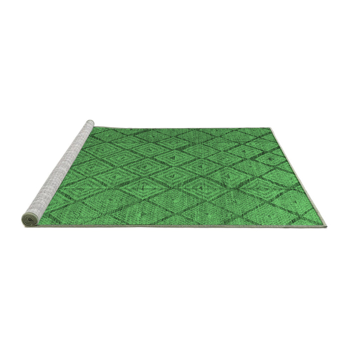 Sideview of Machine Washable Abstract Emerald Green Modern Area Rugs, wshabs4421emgrn