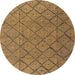 Round Machine Washable Abstract Gold Rug, wshabs4421