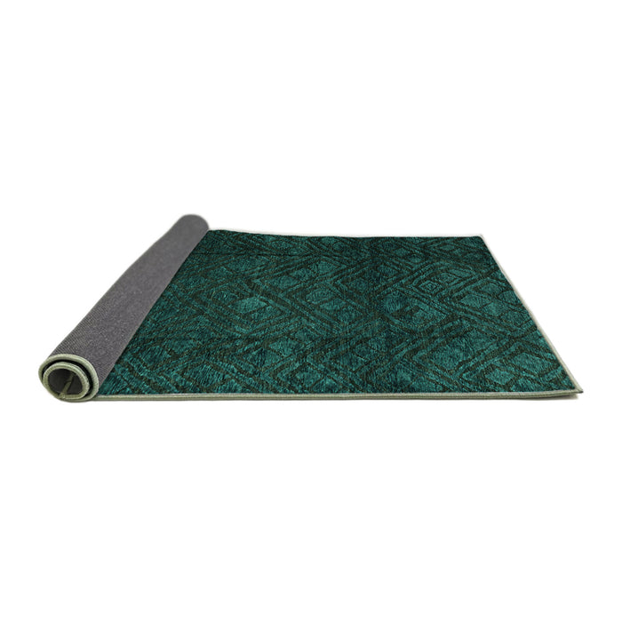 Sideview of Abstract Turquoise Modern Rug, abs4422turq