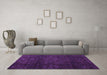 Machine Washable Abstract Purple Modern Area Rugs in a Living Room, wshabs4422pur