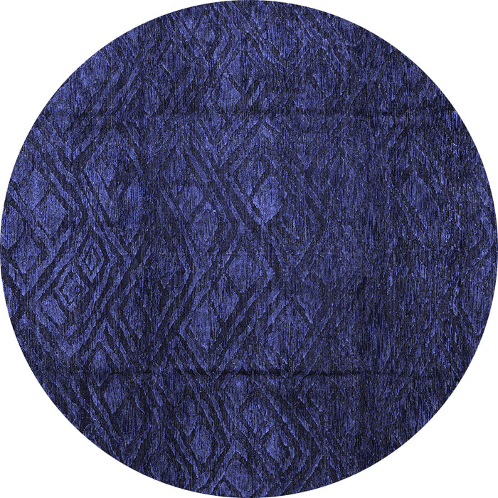 Round Abstract Blue Modern Rug, abs4422blu