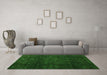 Machine Washable Abstract Green Modern Area Rugs in a Living Room,, wshabs4422grn