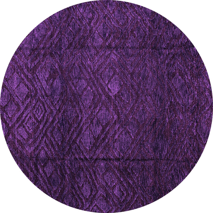 Round Abstract Purple Modern Rug, abs4422pur
