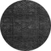 Round Abstract Gray Modern Rug, abs4422gry