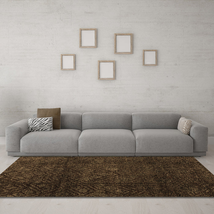 Machine Washable Abstract Brown Modern Rug in a Living Room,, wshabs4422brn