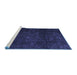 Sideview of Machine Washable Abstract Blue Modern Rug, wshabs4422blu