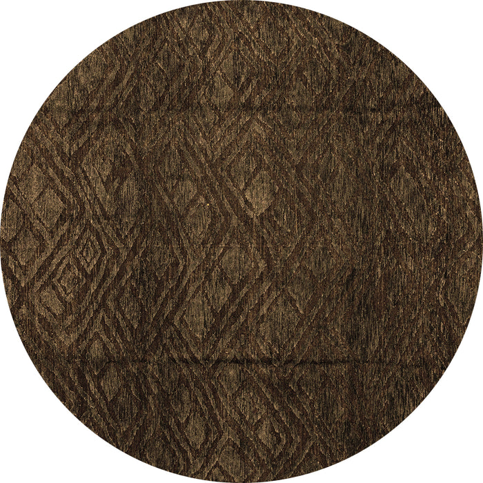 Round Machine Washable Abstract Brown Modern Rug, wshabs4422brn