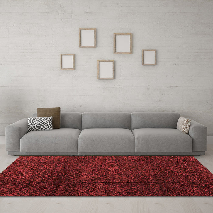 Modern Red Washable Rugs