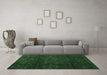 Machine Washable Abstract Emerald Green Modern Area Rugs in a Living Room,, wshabs4422emgrn