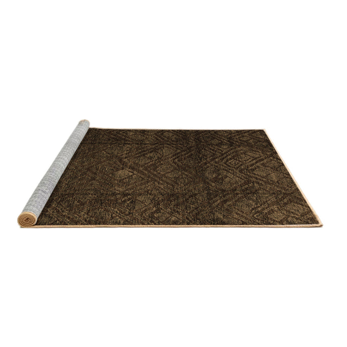 Sideview of Machine Washable Abstract Brown Modern Rug, wshabs4422brn