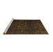 Sideview of Machine Washable Abstract Brown Modern Rug, wshabs4422brn