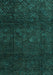 Machine Washable Abstract Turquoise Modern Area Rugs, wshabs4422turq