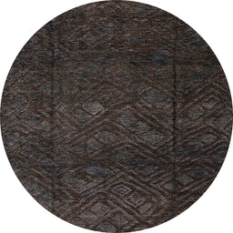 Round Abstract Gray Modern Rug, abs4422