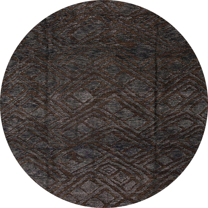 Round Abstract Gray Modern Rug, abs4422