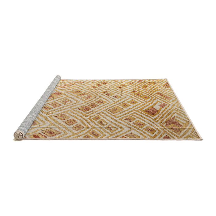 Sideview of Machine Washable Abstract Orange Rug, wshabs4423